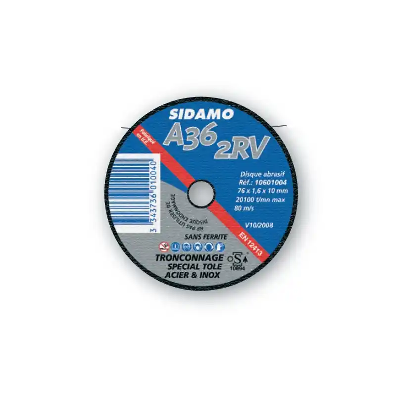 50 Disques à tronçonner Ultra Pn Acier Inox D.76 X 1 X 10
