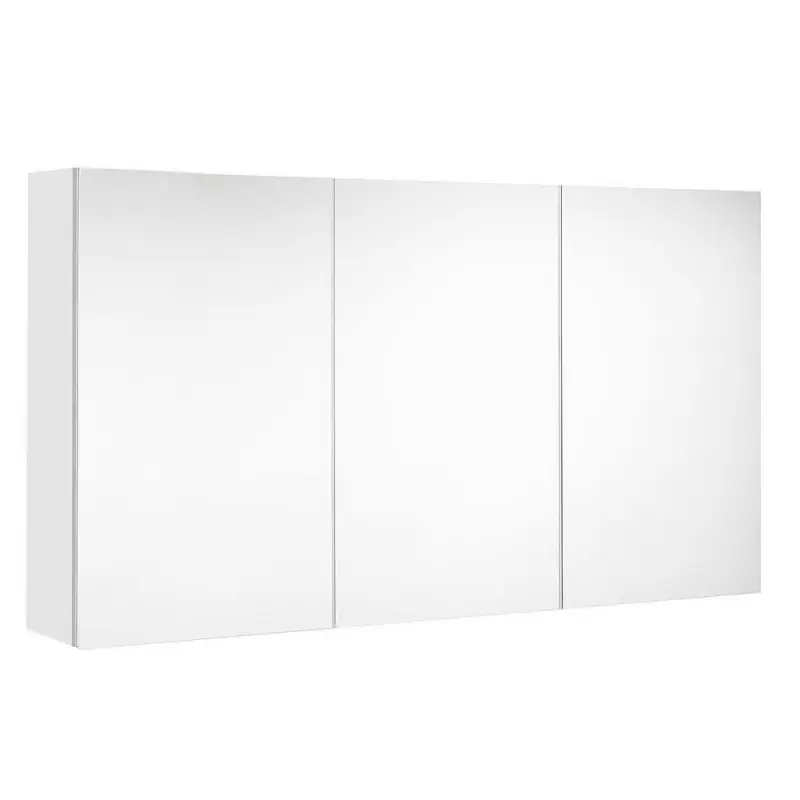 Armoire de toilette 120 cm 3 portes miroir 6 étagères blanc alpin bril