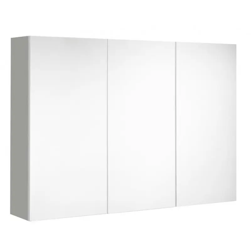 Armoire de toilette 100 cm 3 portes miroir 6 étagères gris ultra mat M
