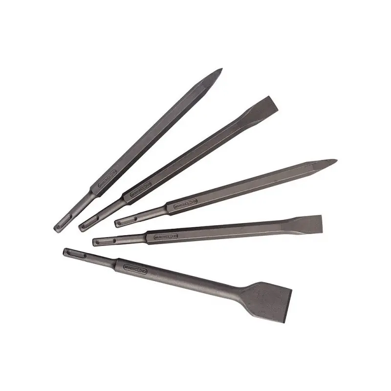 5 pièces de burins SDS-Plus 2 pointus 2 plats