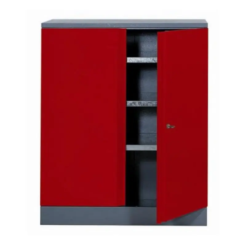 Armoire 2 portes et 3 étagères 91cm*110cm*45cm Rouge