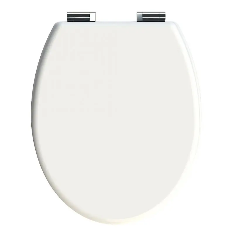 Abattant WC blanc brillant charnières métal chromé CILENTO