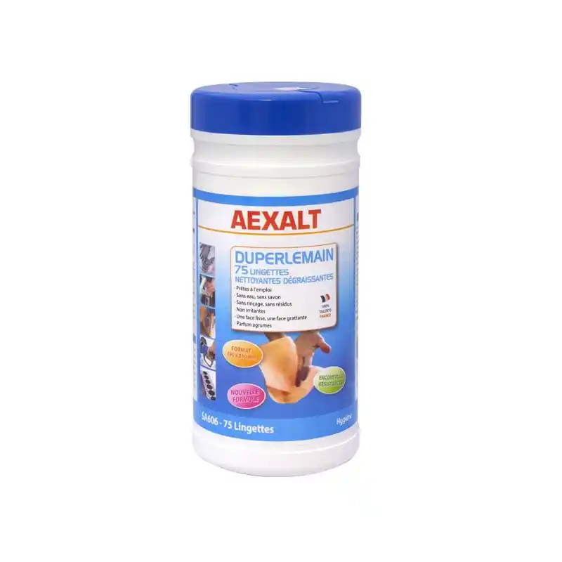 75 lingettes nettoyantes dégraissantes mains surfaces parfum agrume DU