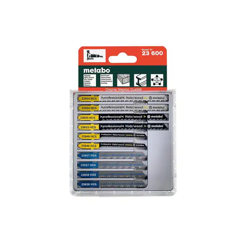 Assortiment de lames de scie sauteuse bois métal plastiques 10 pièces