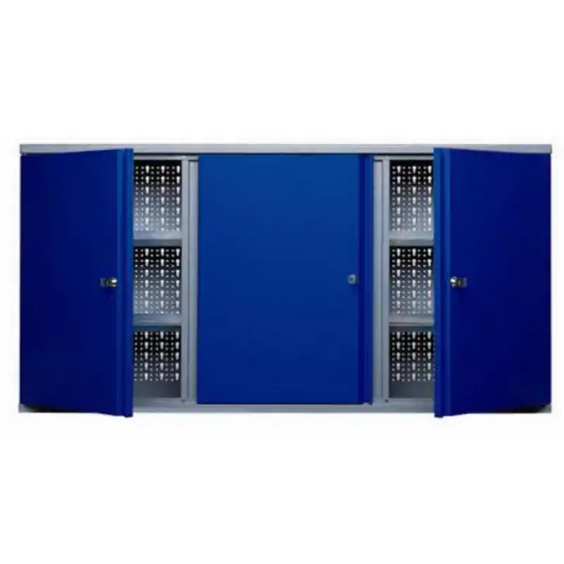 Armoire murale 3 portes verrouillables 4 étagères bleu marine Kupper