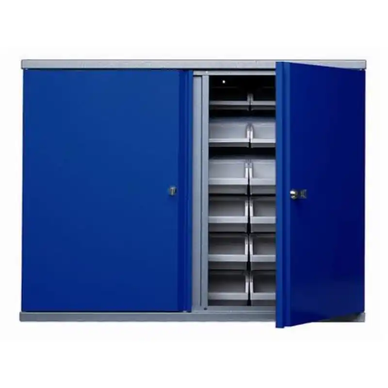 Armoire murale 80cm 2 portes 36 rangements bleu marine Kupper
