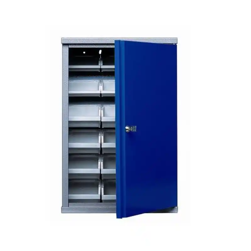 Armoire murale 1 porte et 18 boites de rangement Bleu marine