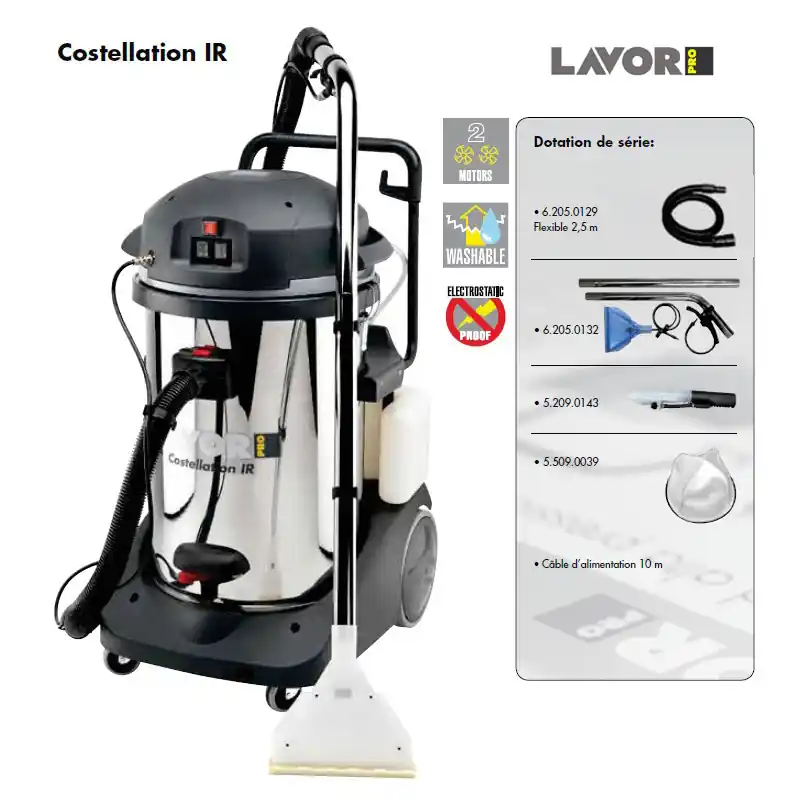 Aspirateur injecteur-extracteur 2400W silencieux 2 moteurs 108l/s COST