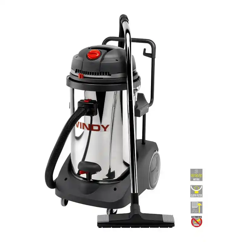 Aspirateur eau et poussières 3 moteurs en inox 3600W 78L Lavor Pro