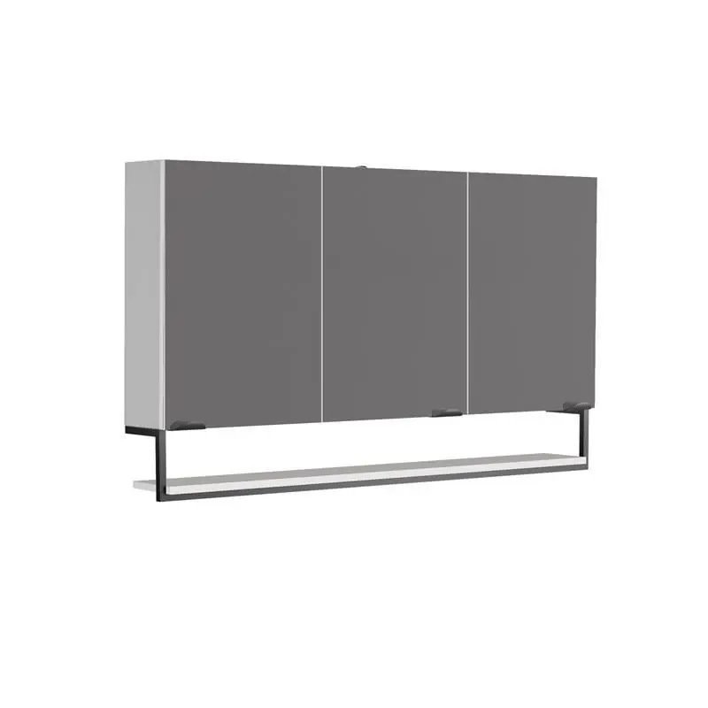 Armoire de toilette 120 cm 3 portes miroir 6 étagères couleur Blanc ma