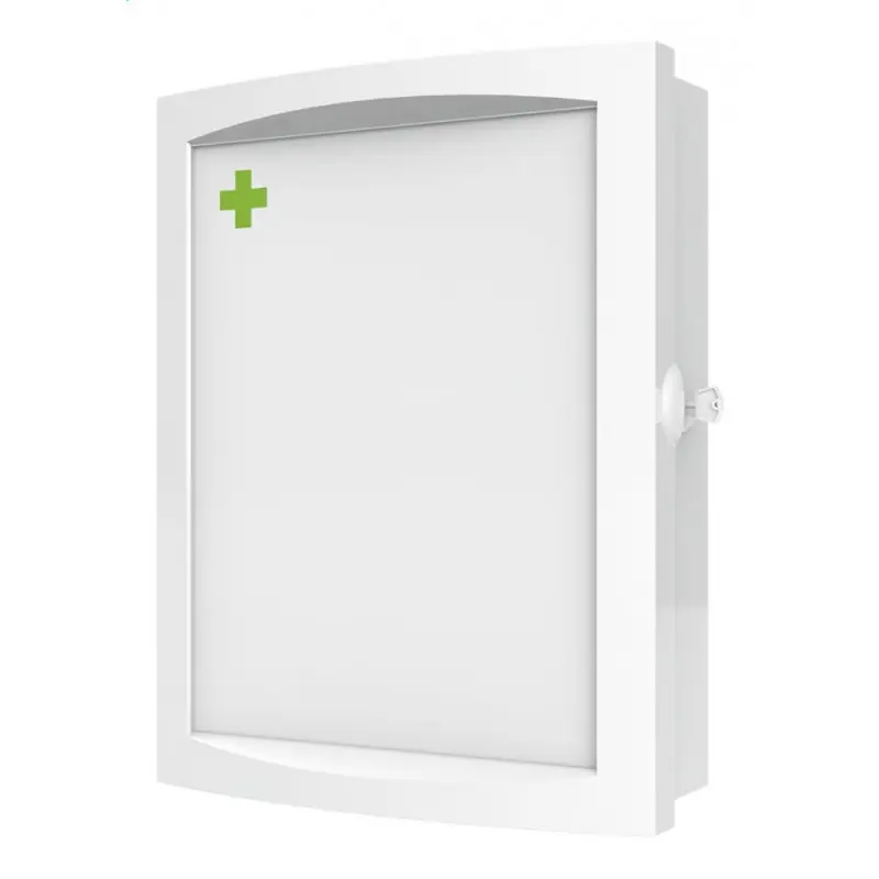 Armoire de toilette 37 cm 1 porte pivotante 3 étagères en résine Blanc