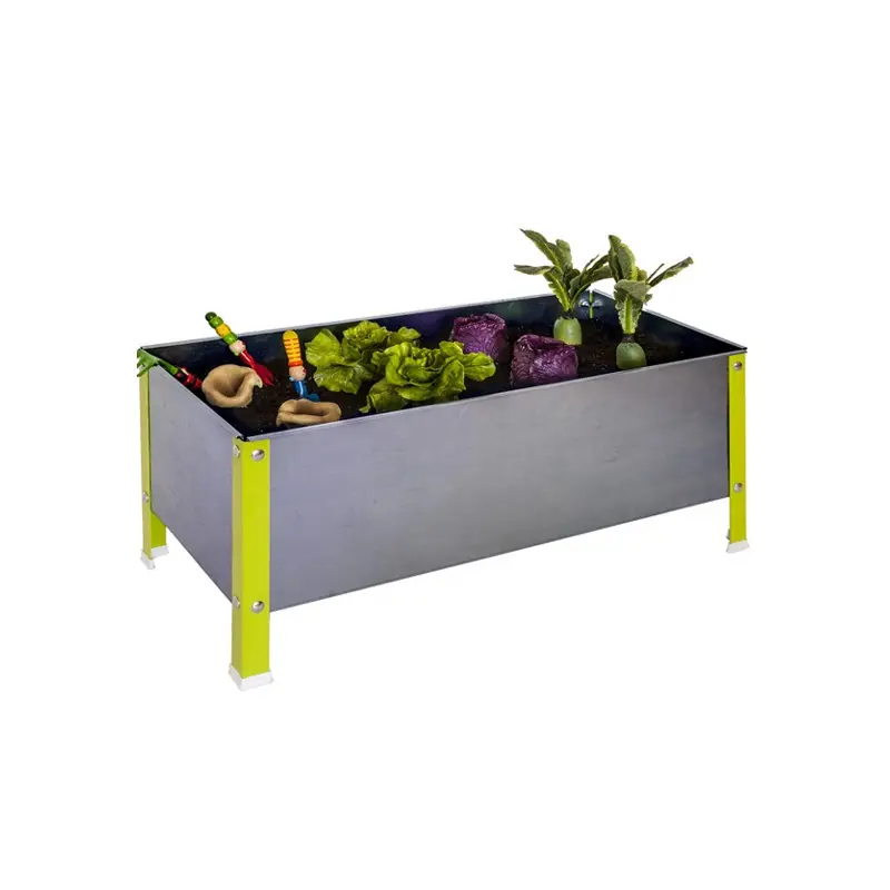 Bac à fleurs galva/vert 200L UrbanGarden 410x1200x600 Galva