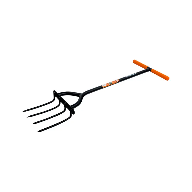Aérateur de sol avec manche en T large et souple 4 dents LST-52102