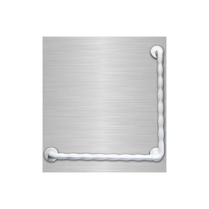 Barre d‘appui ergonomique coudée 90° 600x600mm blanche (Accessibilité