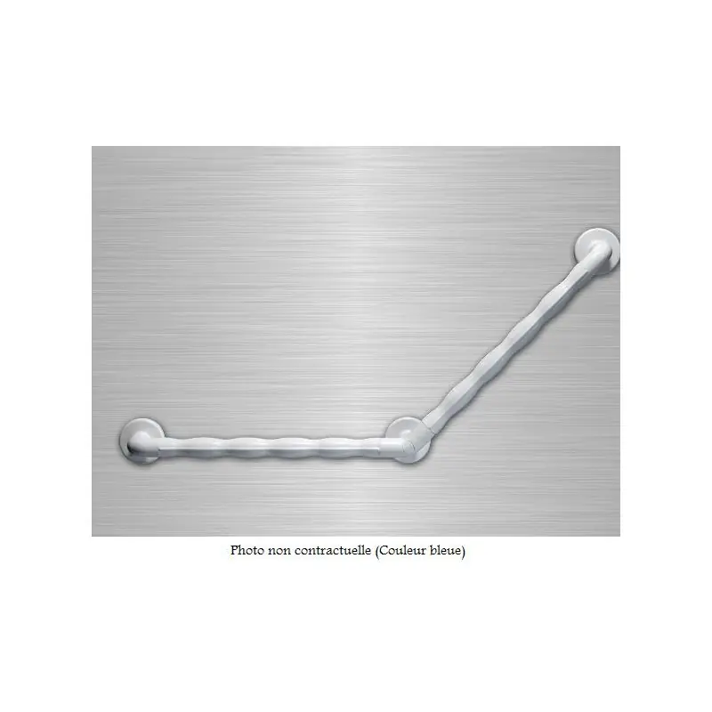 Barre d‘appui ergonomique coudée 135° 450x450mm bleue (Accessibilité P
