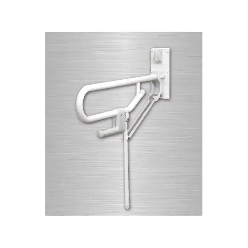 Barre d‘appui rabbatable simple avec pied Diam 32mm blanche (Accessibi