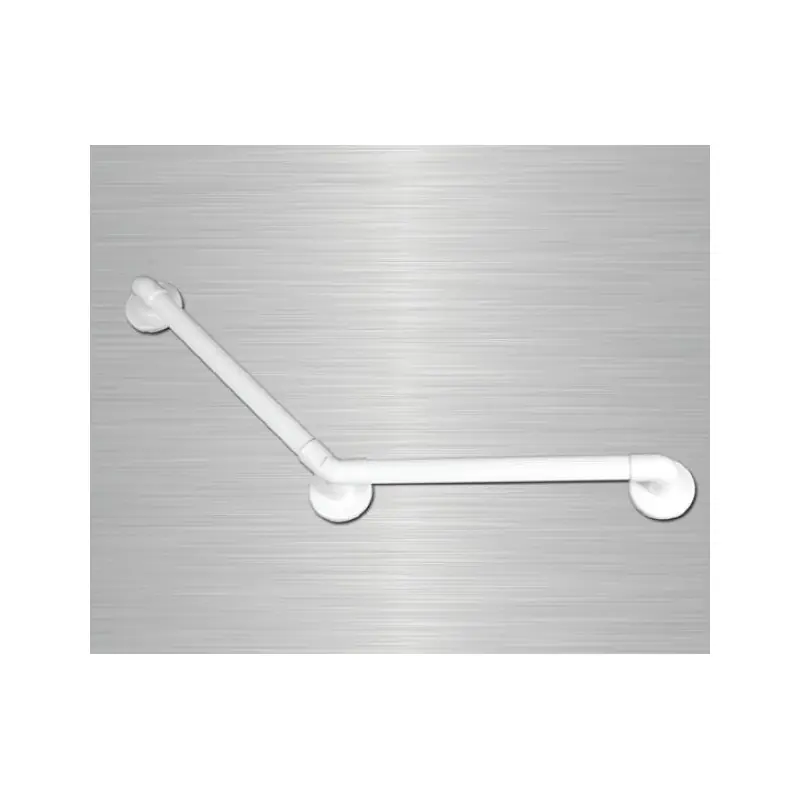 Barre d‘appui cannelée coudée 135° 455x455mm blanc (Accessibilité PMR)