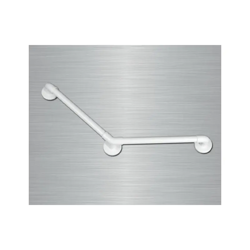 Barre d‘appui lisse coudée 135° 300x300mm blanc (Accessibilité PMR)