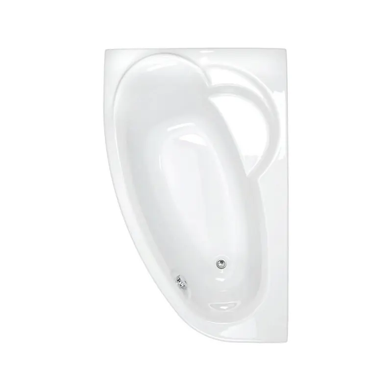 Baignoire asymétrique Droite 175x110 cm Blanc capacité 130-200 L ZELI