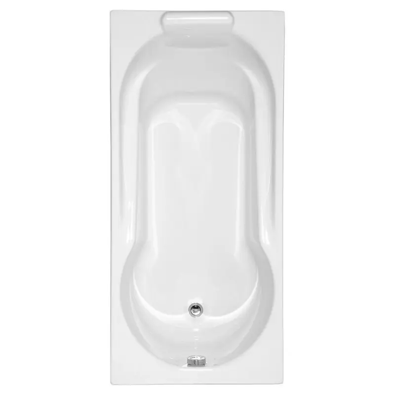 Baignoire rectangulaire bain-douche 150x75 cm 150 L repose-tête intégr