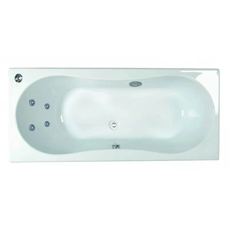 Baignoire balnéo rectangulaire 180 x 80 x 53-535 cm 4 buses dorsales P