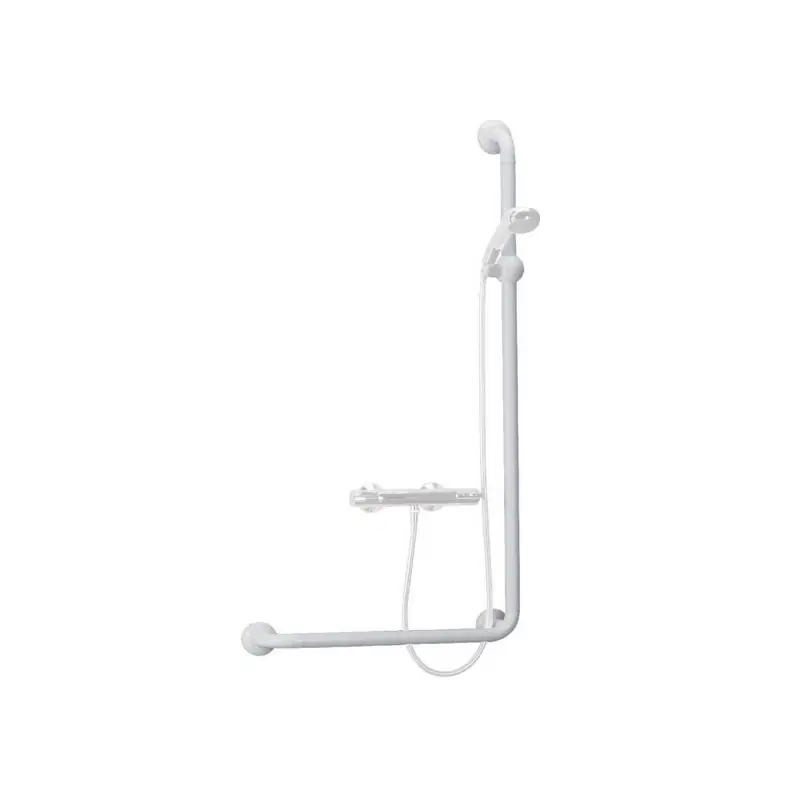 Barre de douche en L Diam 33 mm Polyalu