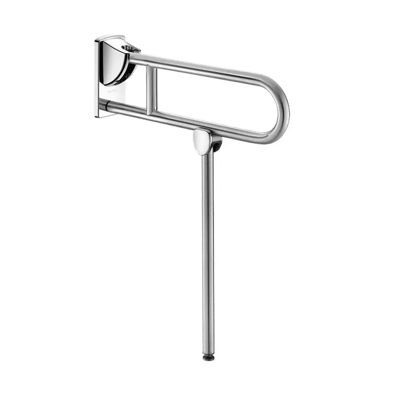 Barre d‘appui relevable avec béquille Diam 32mm L 650 mm Inox poli sat