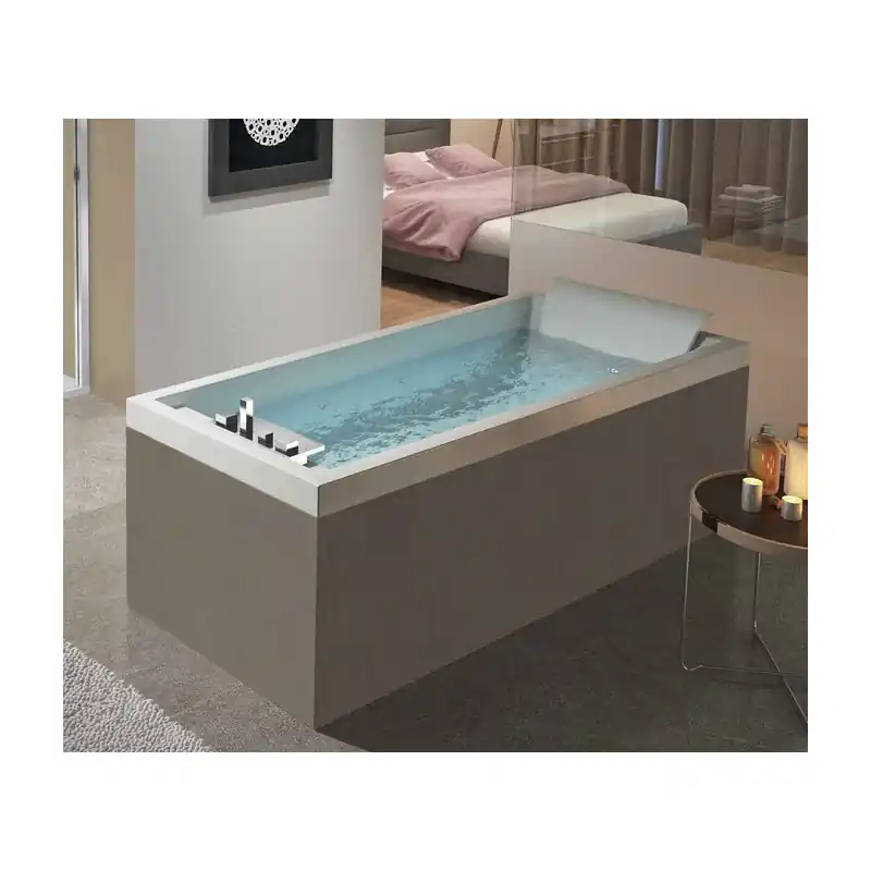 Baignoire rectangulaire brillant 170x75 cm fond plat encastrer pieds S
